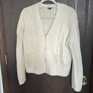 Rails Cream Cable Knit Button Cardigan